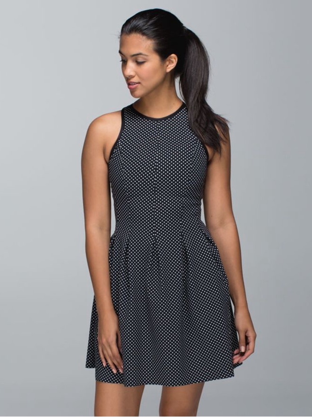 Lululemon Here To There Black Polka Dot Dress